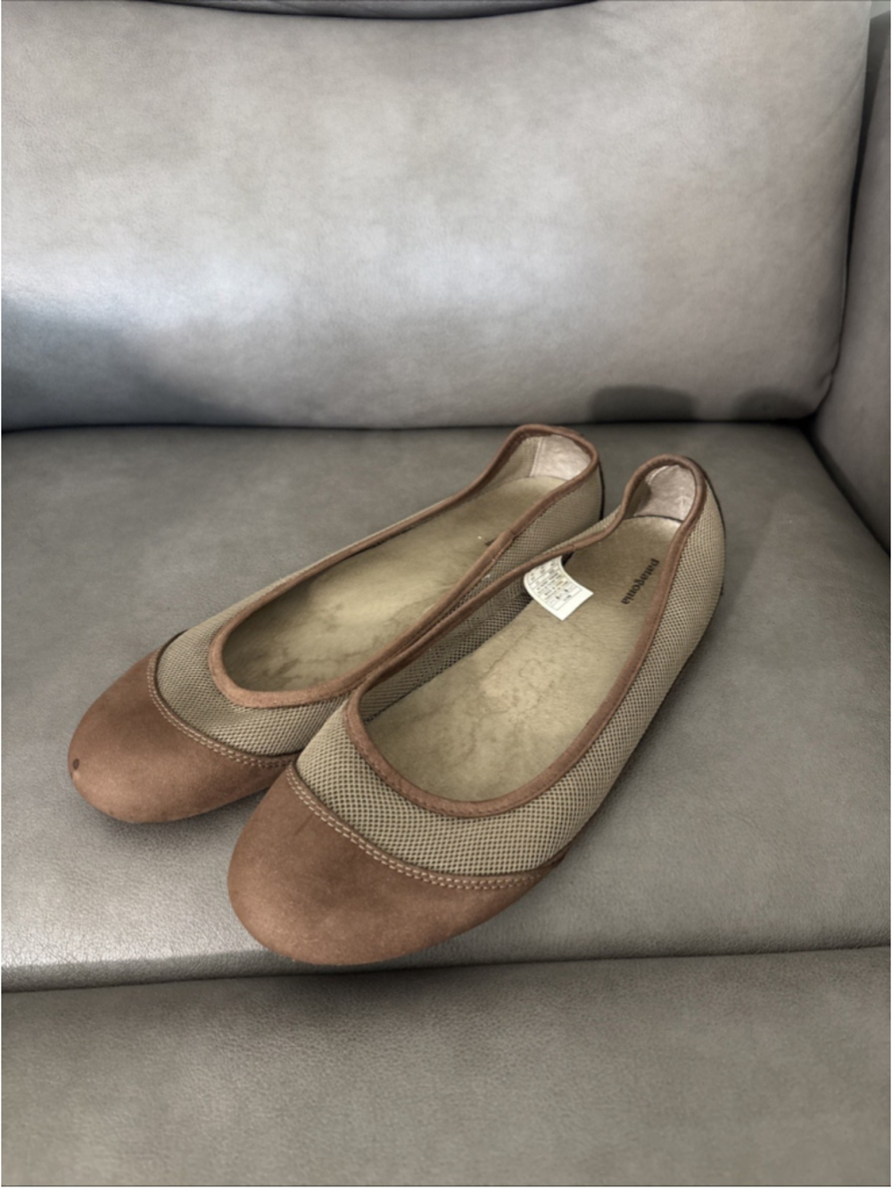 Patagonia Maha Sable Women's Brown Leather Ballet Flats Shoes Size 8.5